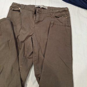 Denim&Co. Olive Green Skinny Jeans